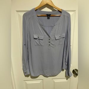 Torrid size 0 women’s blouse blue 10/12 long sleeve